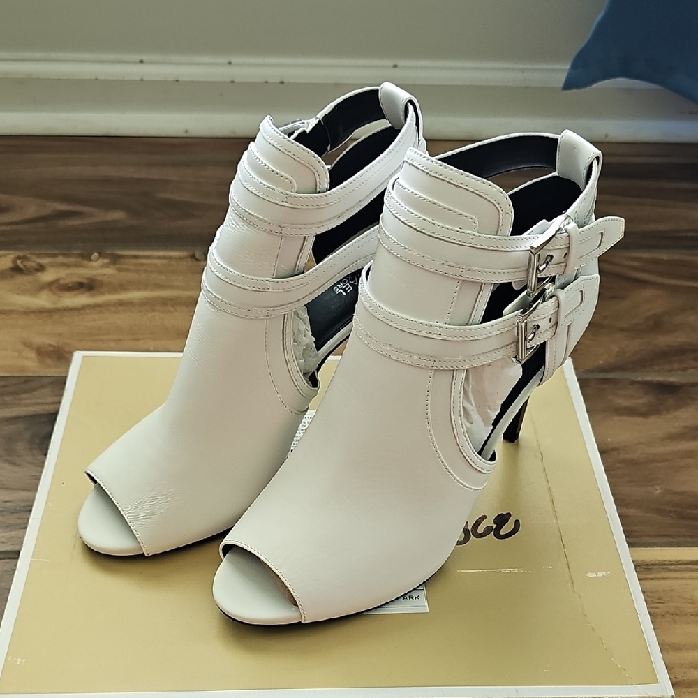 Michael Kors White Peep-Toe Heels